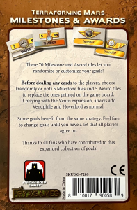 Terraforming Mars: Milestones & Awards (Engelstalig)